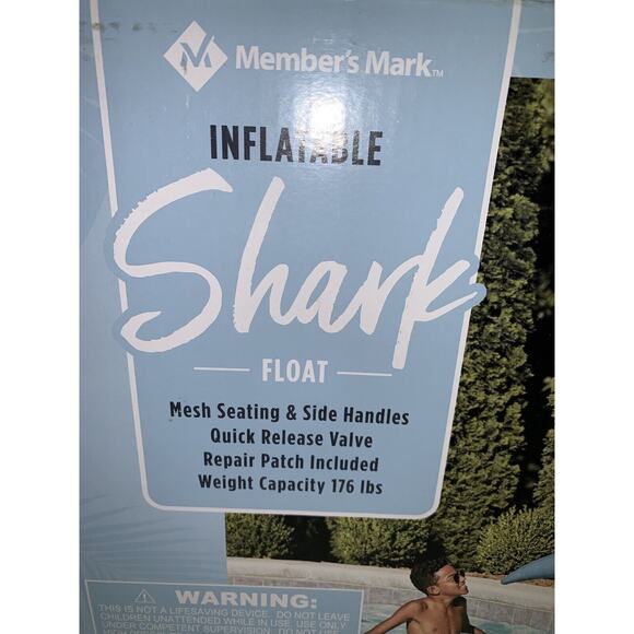 Inflatable Oversized Pool Float Smiling Shark Swimming 82.6" 176# Capacity NEW - Picture 2 of 10